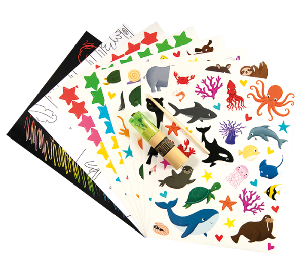 kids learning books bundle with stickers
